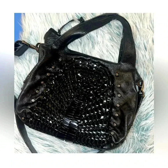 Ferragamo leather bag black luxury soft weaved - Picture 2 of 15